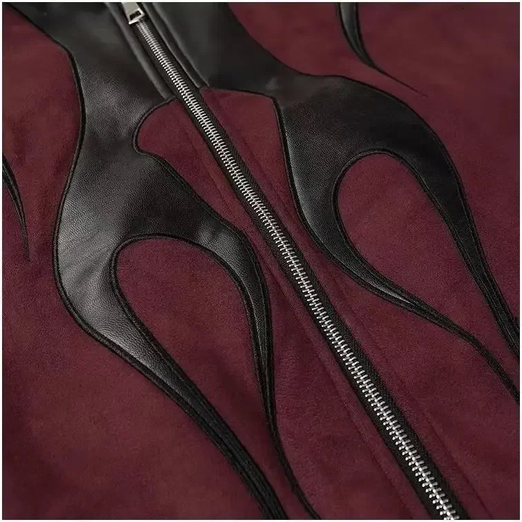 American style decal comparison leather baseball jacket mens autumn jacket -selling loose casual leather jacket unisex 241230