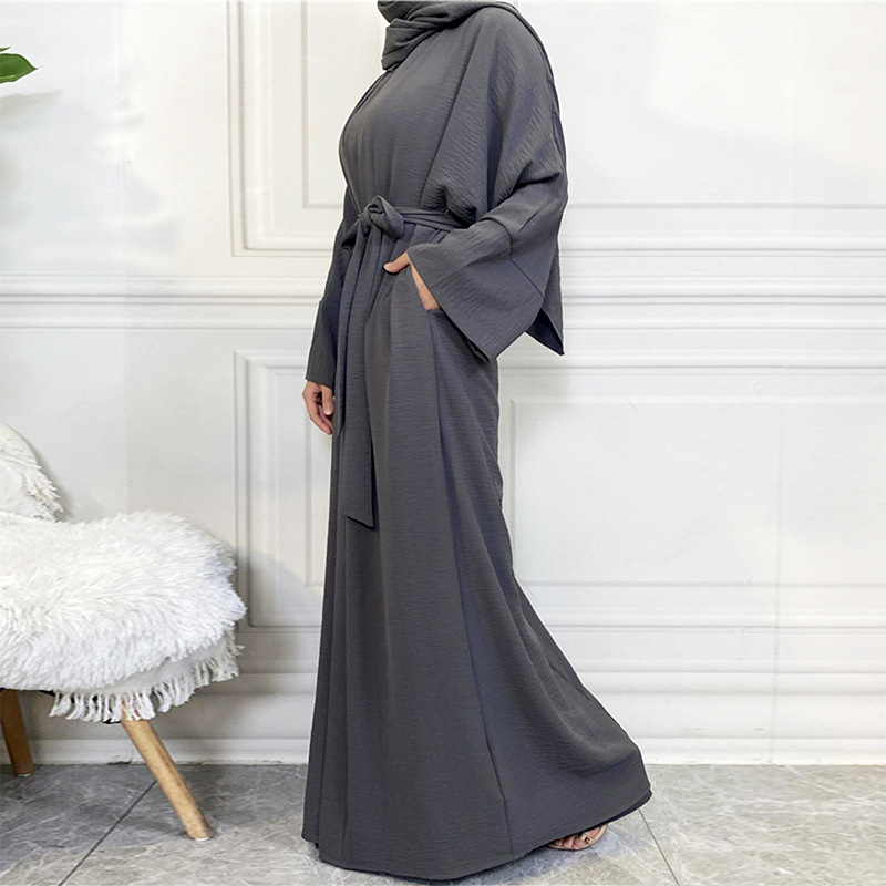 Y956974 solid color large size robe dress coat women's clothing