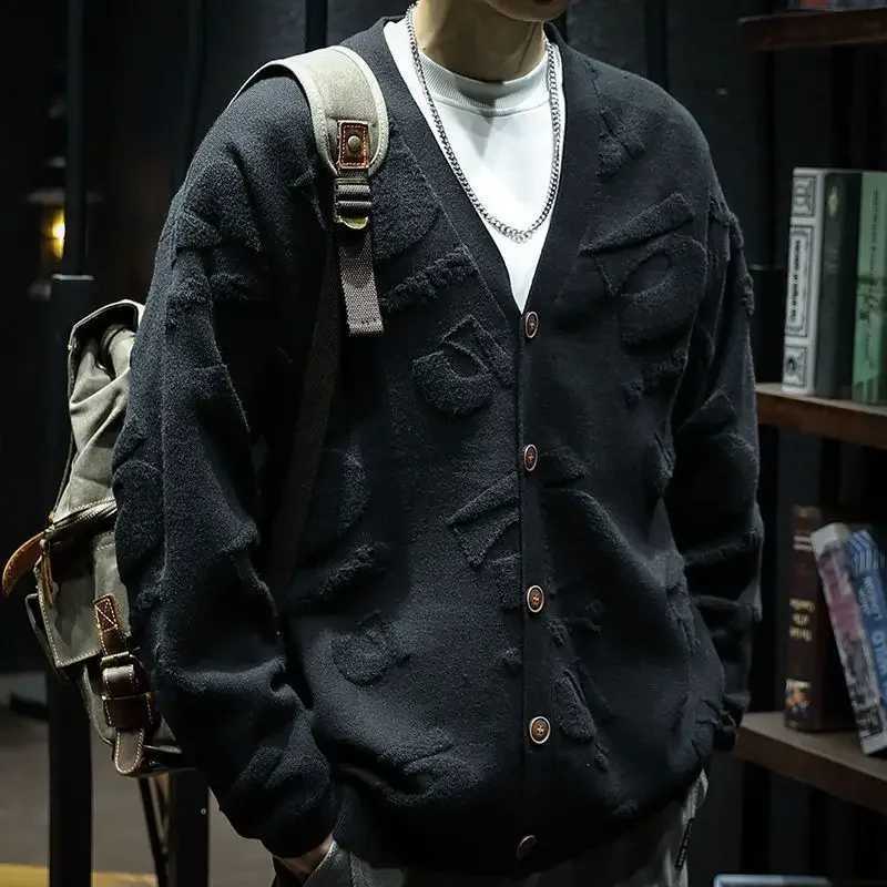 New Arrival Knitted open collar mens casual long sleeved Korean popular clothing mens sweaters autumn and winter high-quality loose fitting jackets Z2