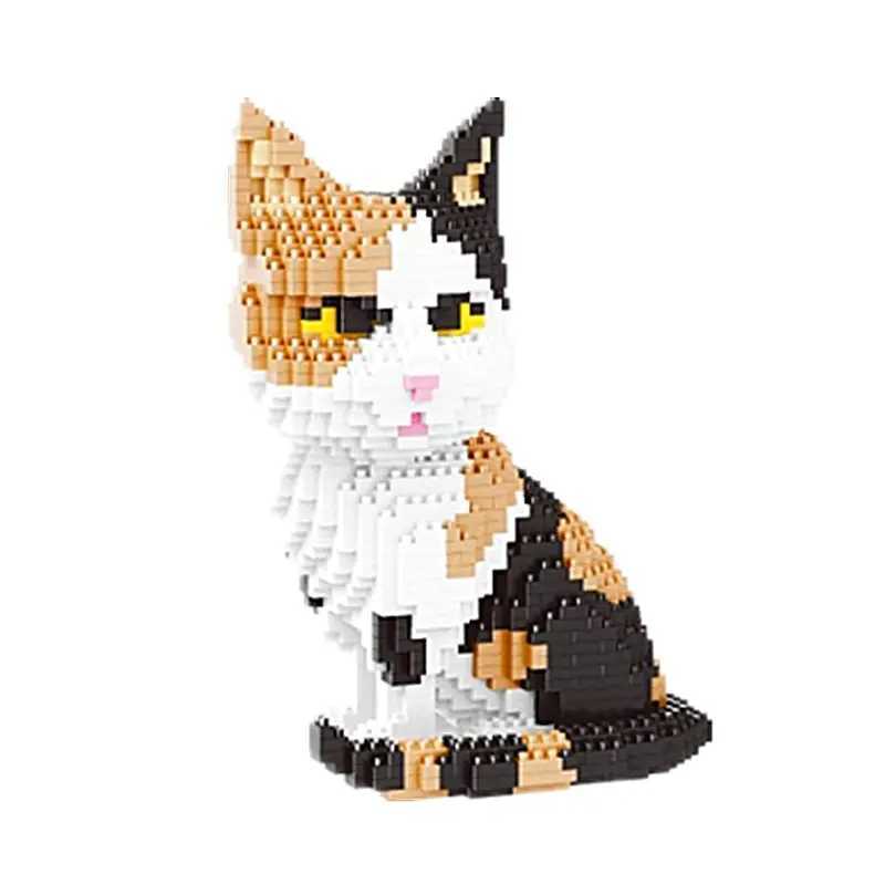 Free shipping Micro-Particle Building Blocks for Children Pet Dog and Cat Animal Assembly Model Ornaments DIY Educational Toys Teaching Gif