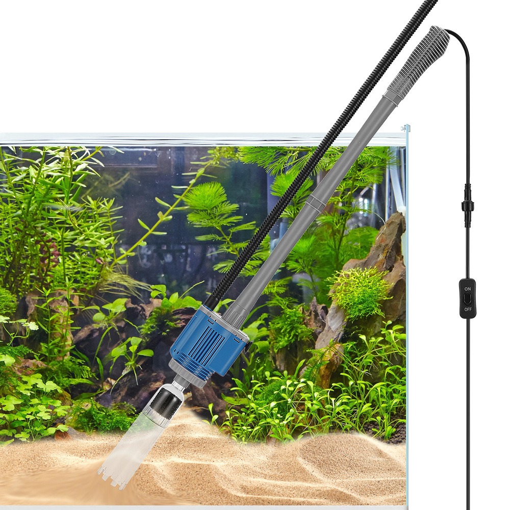 Aquarium Gravel Cleaner - Electric Automatic Removable Vacuum Water Changer Sand Algae Cleaner Filter Changer 28W