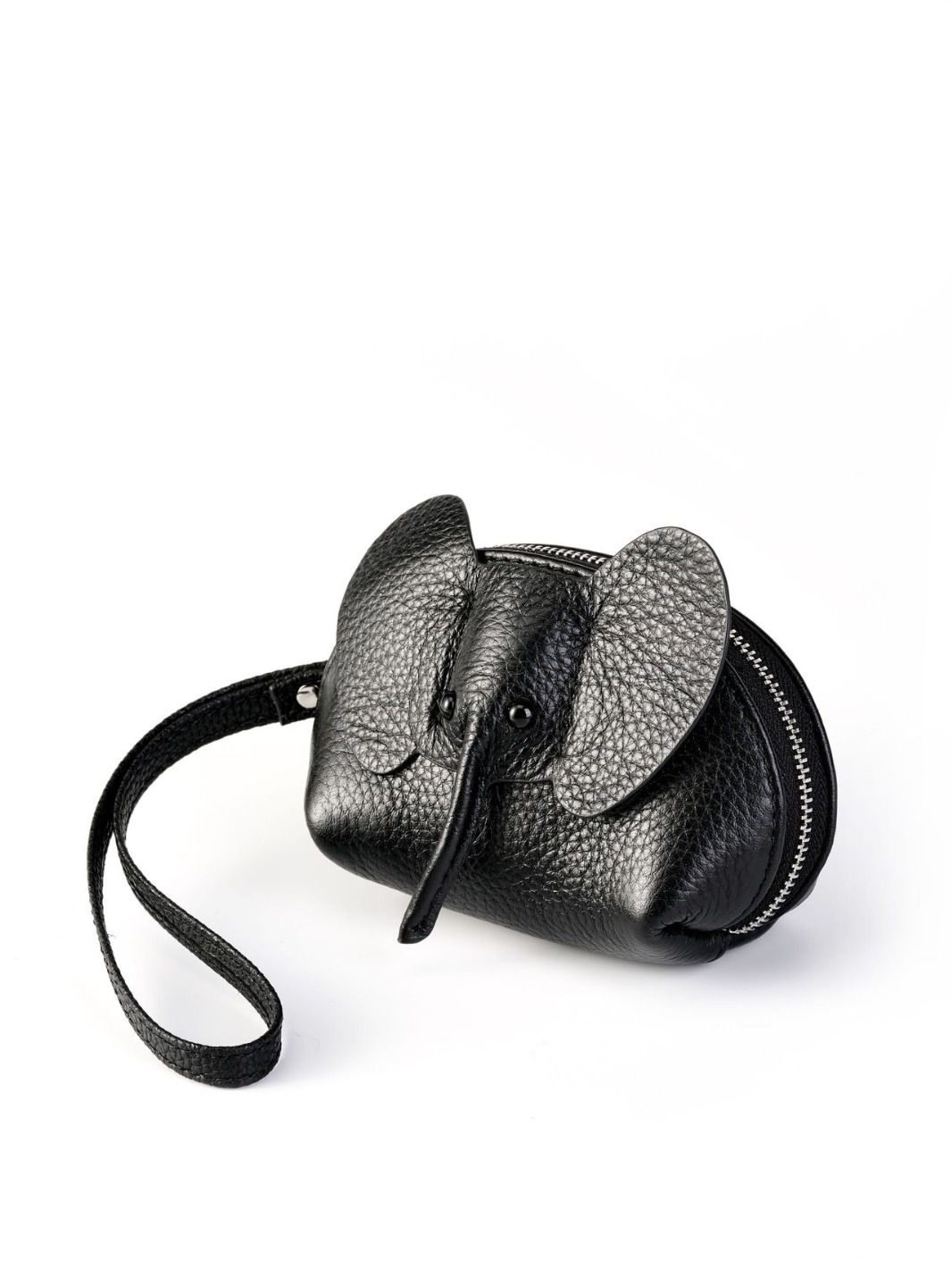 Chic Female Genuine Leather Mini Purse with Zipped Top Handle and Pocket for Keys and Cards