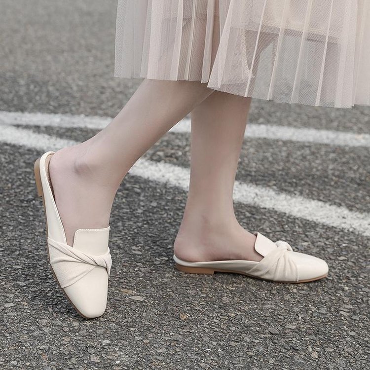 For Ddmywed Baotou Women S Outwear Spring New Heelless Half Support Single Shoes Lefu Muller Slippers Chinese Brand F Ddmysaturn