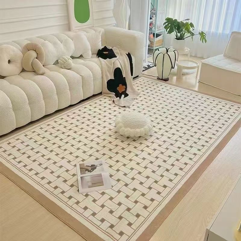 5134-53.8-UG-Beige Striped Minimalist Rug Comfortable Large Area Living Room Rugs Refreshing Bedroom
