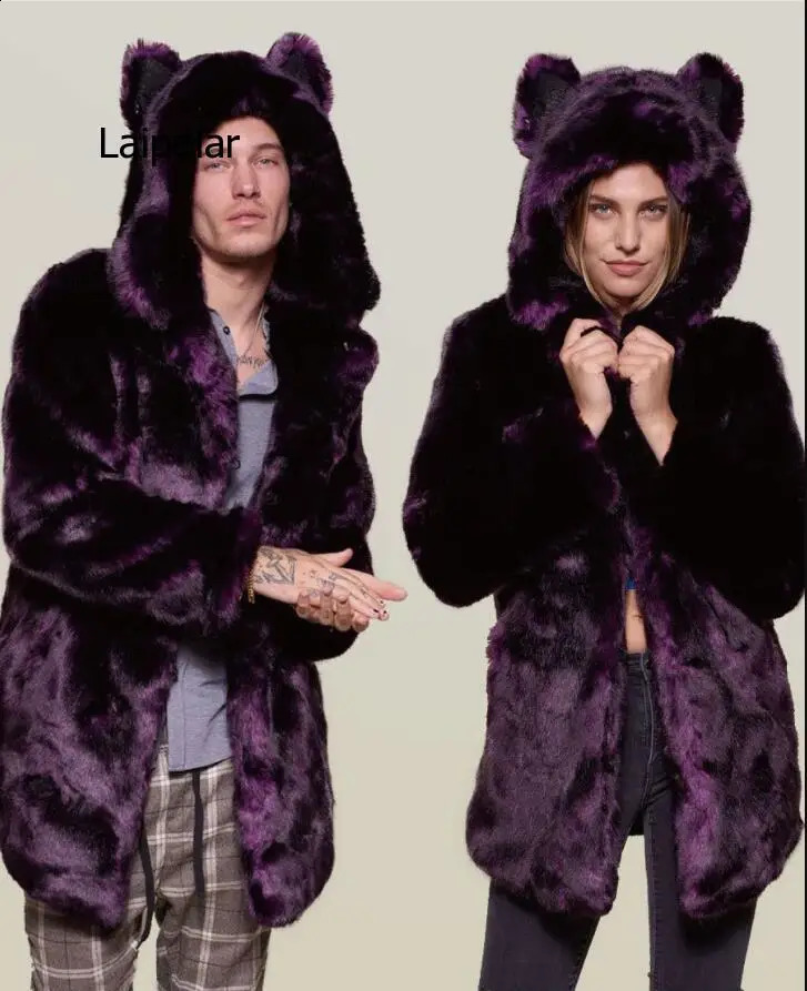 Casual Fur Jacket Coat Mens Winter Warm Mink Coats Long Solid Color Parkas Outerwear 241223Z