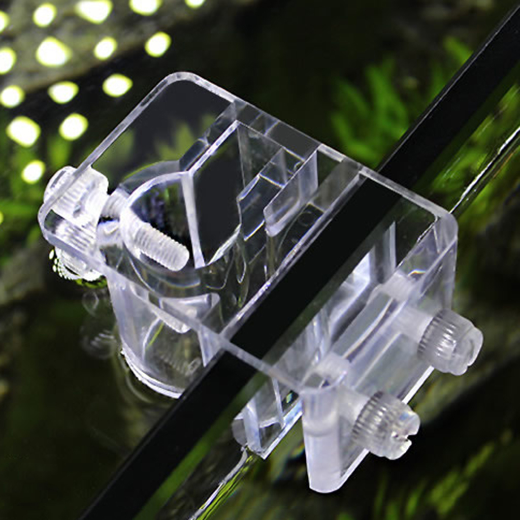 1 Set Clear Acrylic Aquarium Reef Tank Pipe Tube Holder Clip for 12mm/16mm Tubing, Tank Mounted
