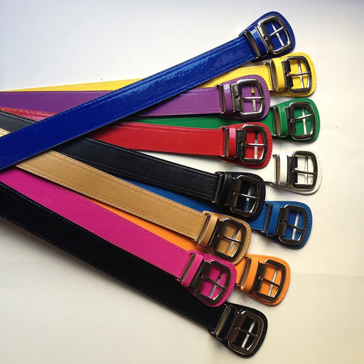 Colorful Glossy Sports Belt Men and Women Universal Outdoor Leisure Matte PU Baseball Belt Fashion Versatile Jeans Accessories 250102