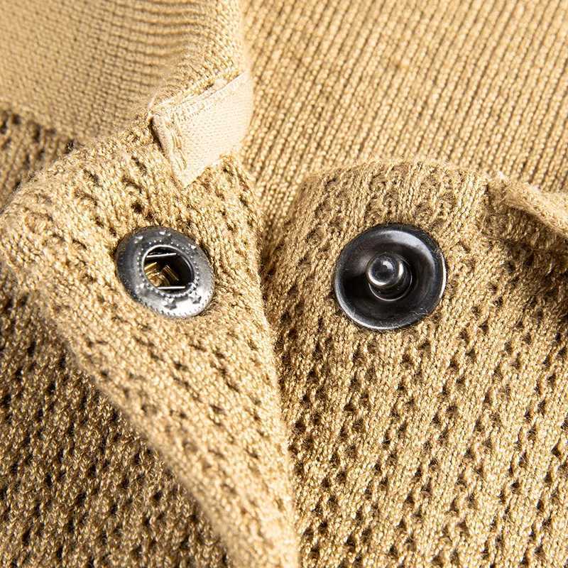 High Quality Mens cardigan sweater lapel sweater jacket autumn mens pocket product trend ultra-thin fit linear casual jacket T250102