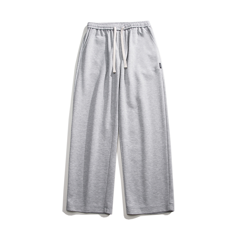 Comfortable Men's Grey Casual Sweatpants Trendy Mid-Rise Straight Leg Design for Teens and Young Men