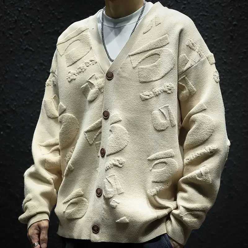 New Arrival Knitted open collar mens casual long sleeved Korean popular clothing mens sweaters autumn and winter high-quality loose fitting jackets Z2