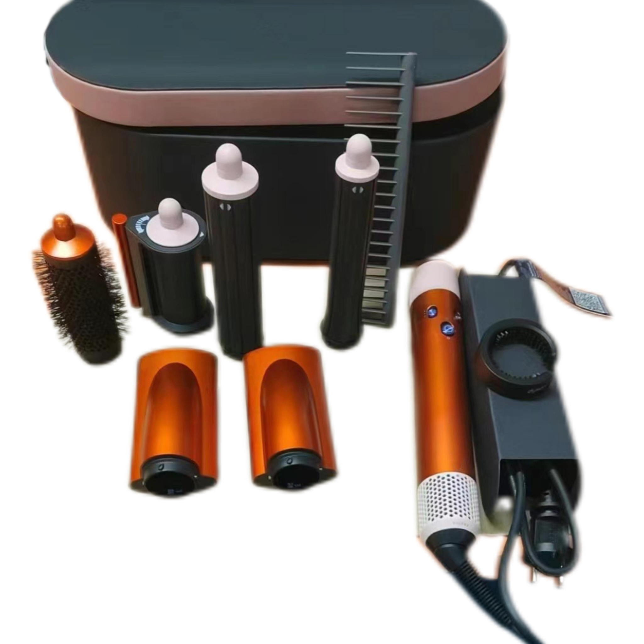 Multifunctional Curler Negative ion Hairdryer Professional Adjustable Temperature Tool Unisex Hair Curlers 7-in-1 with box