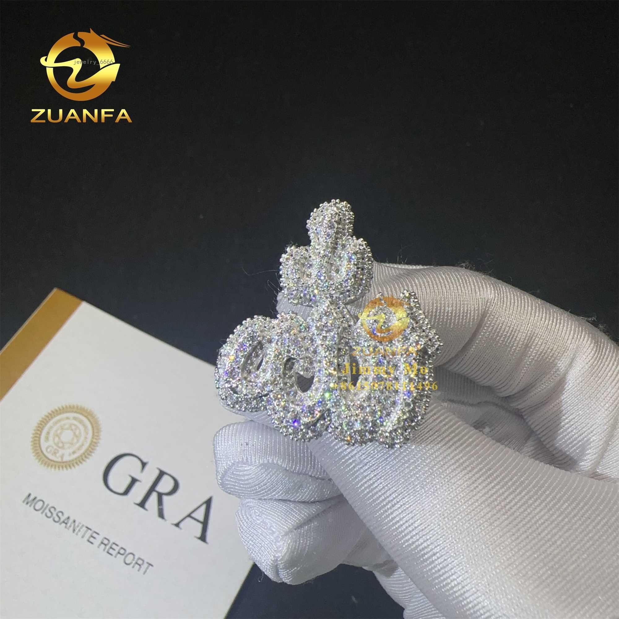 2024 New Design Buss Down GRA Certificates Religious 925 Sterling Silver VVS Moissanite Diamond Hip Hop Iced Out Allah Ring Men