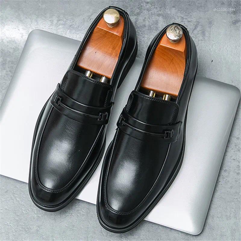 Dress Shoes Designer British Gentleman Brown Black Business Casual For Men Formal Wedding Homecoming Footwear Zapatos Hombre