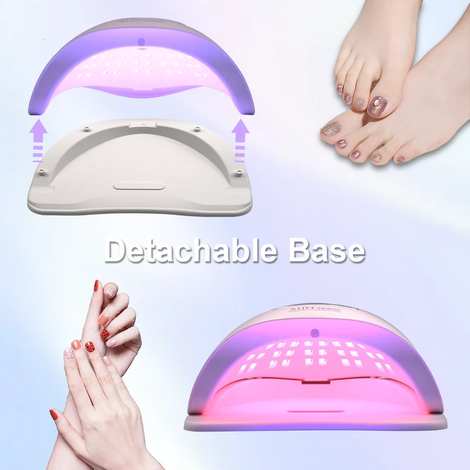 Professional Nail Dryer LED UV Lamp for Nails Gel Polish Light Art Accessories Curing Toe Smart Sensor 241230