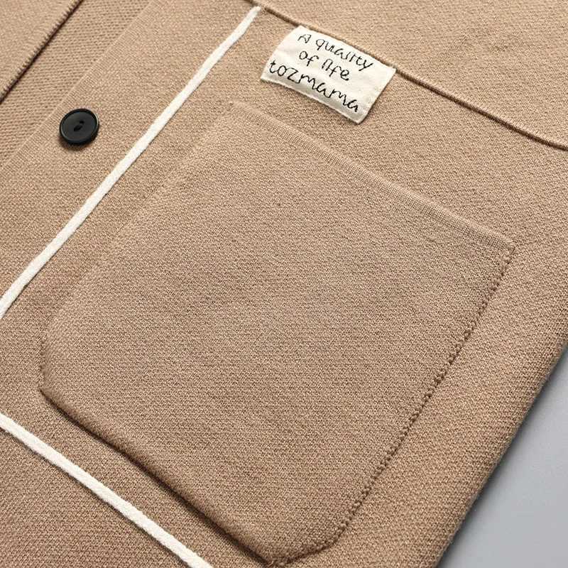 High Quality Autumn/Winter High end Fashion Mens Knitted Coat Designer New Youth Simple Boutique Casual Solid Color Sweater Cardigan T250102