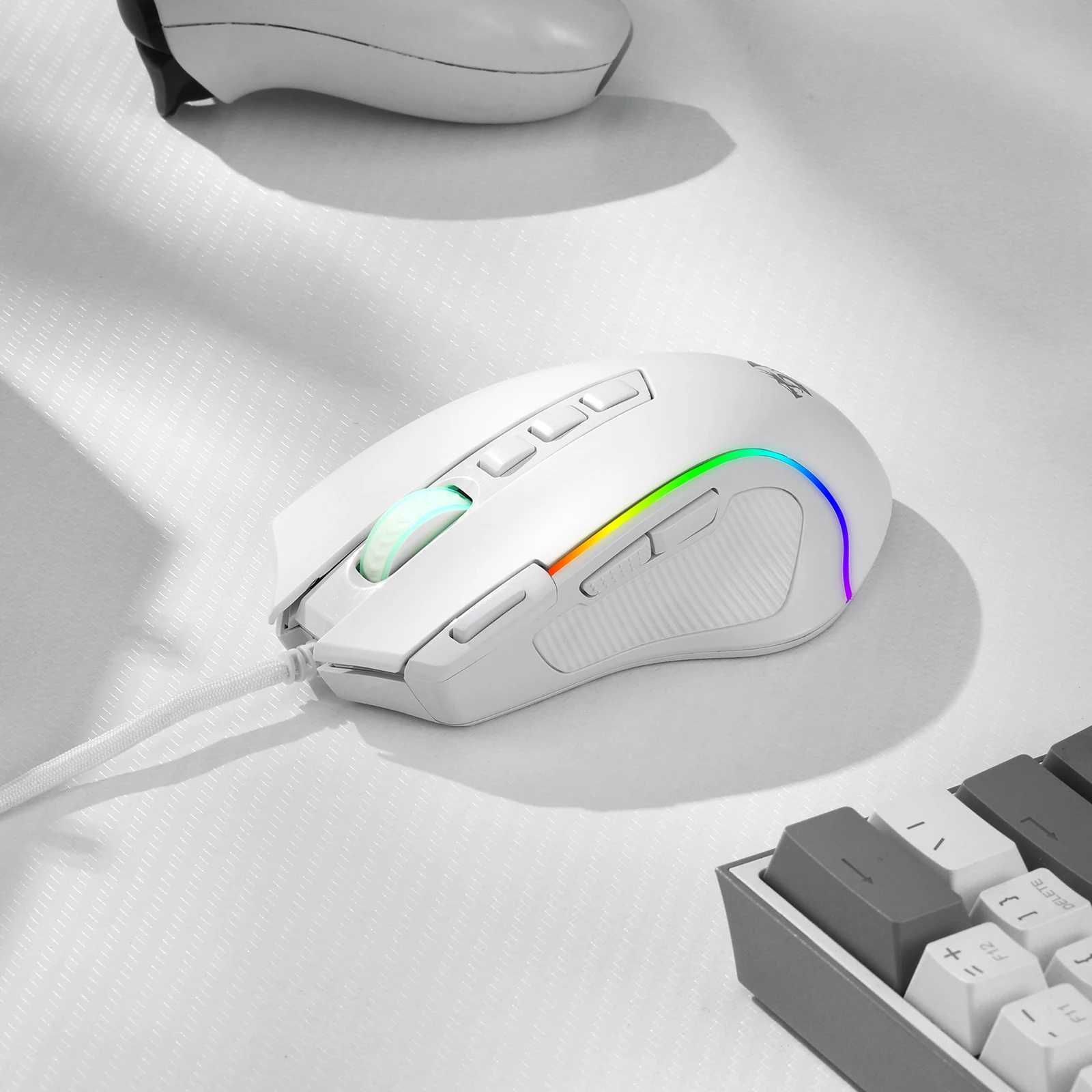 New Arrival Redragon M612 Predator RGB Gaming Mouse 8000 DPI Wired Optical with 11 Programmable Buttons White T250102