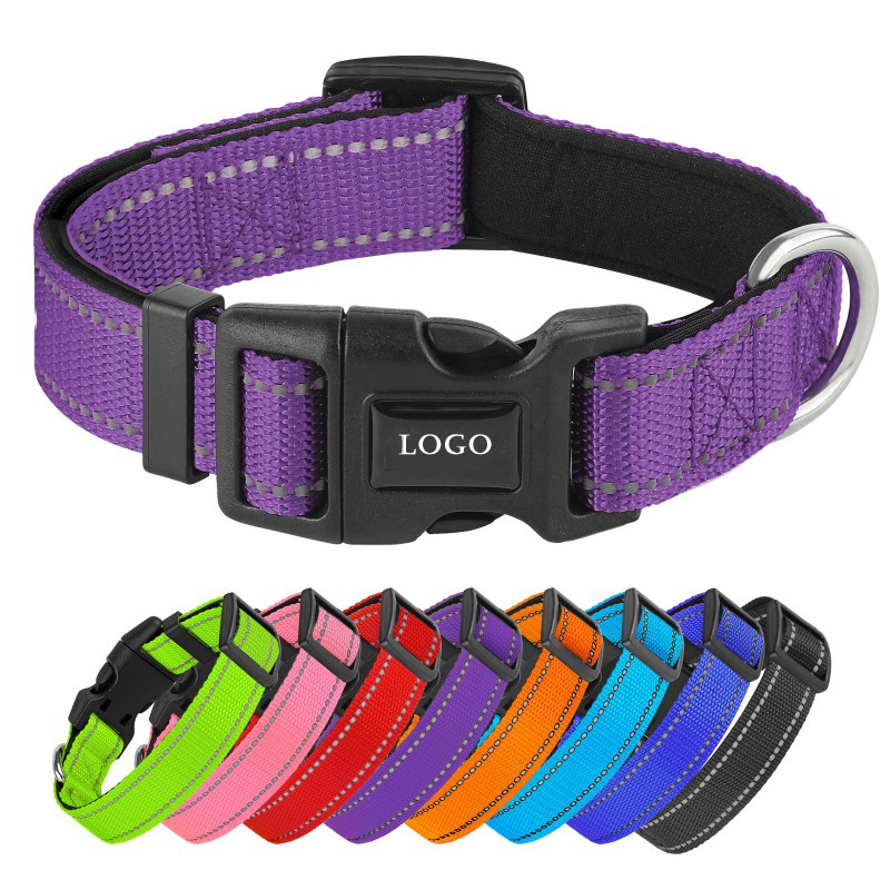 Factory Customazition Dog Collar Sublimation Print Strap Pet Collar Neoprene Anti-String Neck Pet Collar Small & Medium Dogs Multi Colour Nylon Reflec