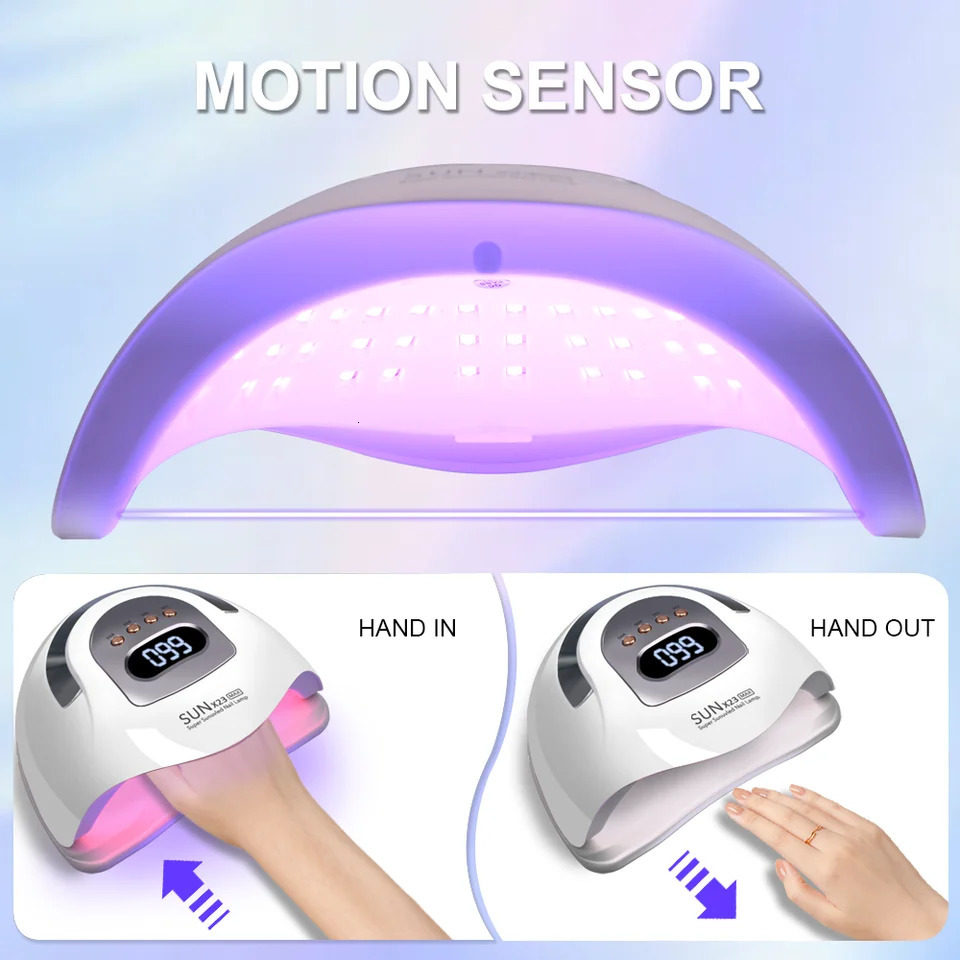 Professional Nail Dryer LED UV Lamp for Nails Gel Polish Light Art Accessories Curing Toe Smart Sensor 241230