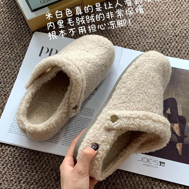 Woman 2024 Adults Pantofle Platform Fur New Slides Cover Toe Female Shoes Plush Slippers For ddmymarket - view 6