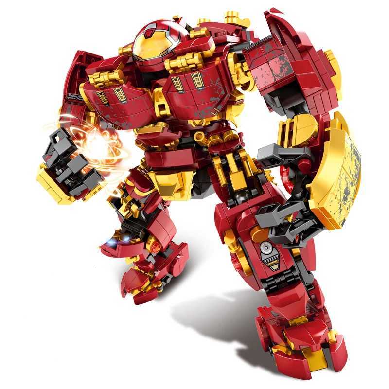 Super Hero Mechanical Building Blocks Boy Toy Super Armored Robot Model Military Warrior Action Character Childrens Gift W250102