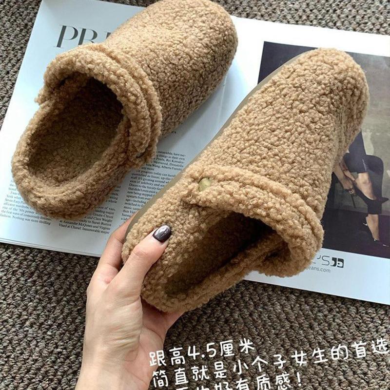 Woman 2024 Adults Pantofle Platform Fur New Slides Cover Toe Female Shoes Plush Slippers For ddmymarket - view 4