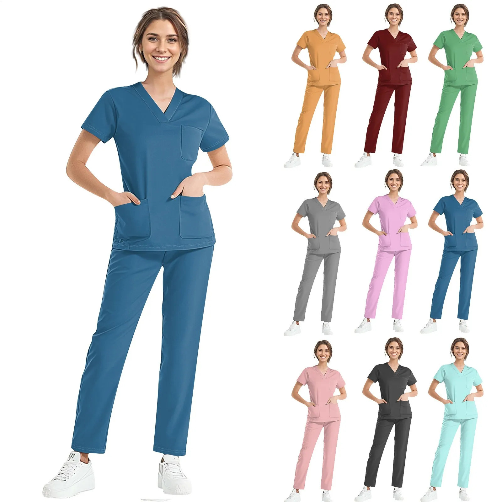 Wholesale Price Doctor Nurse Scrubs Set Uniforms Women Jogger Set Hospital Accessories Operating Room Workwear 241231