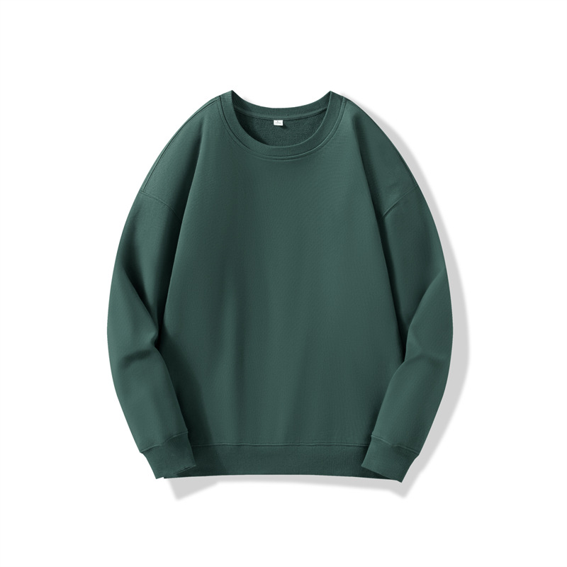 LU01014 Men's autumn round neck loose cotton jacket cotton top