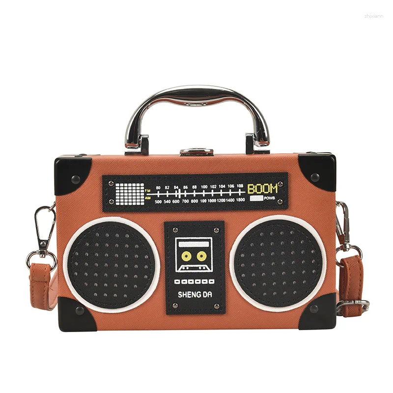 2025 NEW Shoulder Bags Fashion Radio Box Bag 2025 European And American Creative Personality Funny Retro Messenger Women zhanyishengli