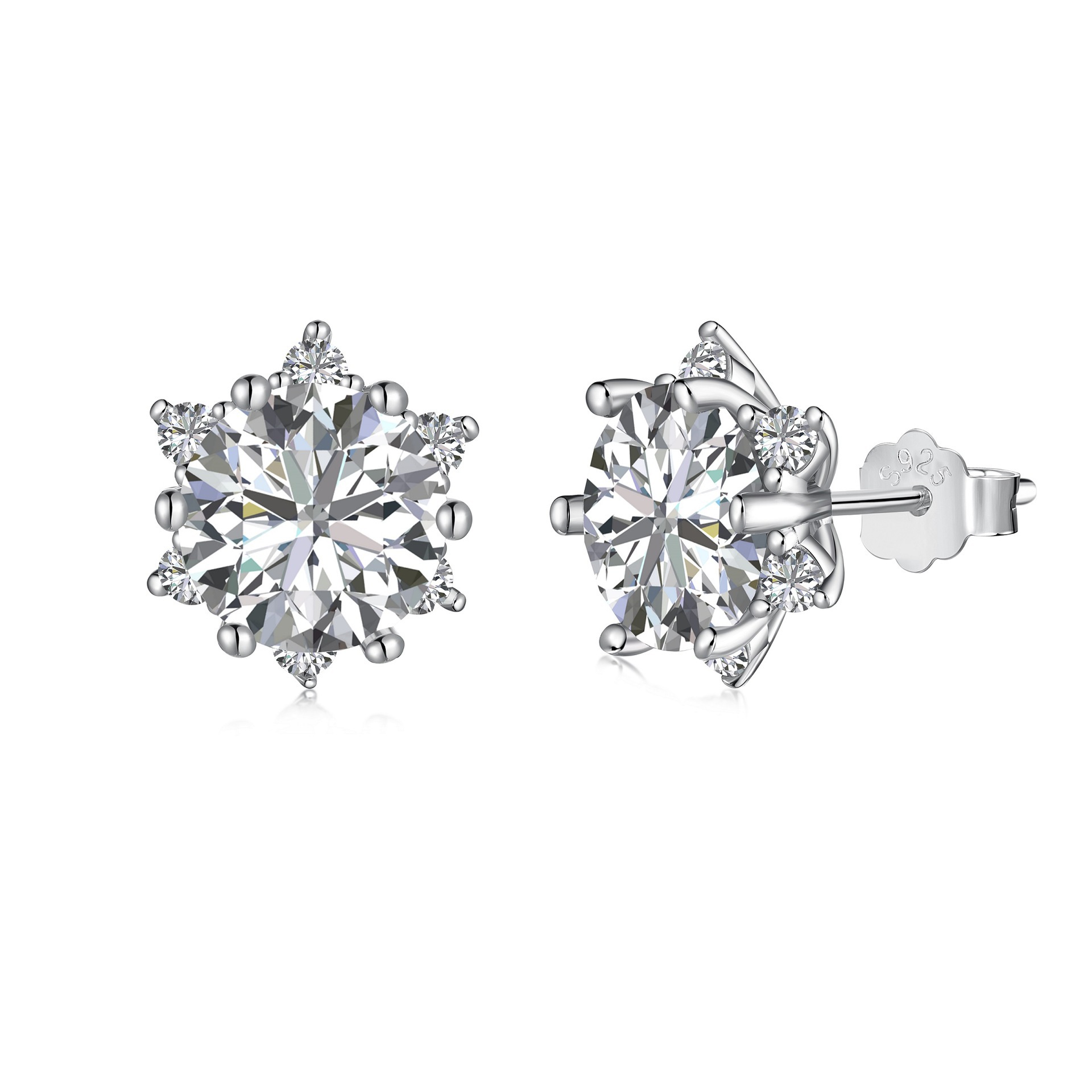 Choucong Ins Top Sell Gorgeous Stud Earrings Lady Fashion Fashion Jewelry Real 100% 925 Sterling Silver Emerlad White Moissanite Diamond Women Earring