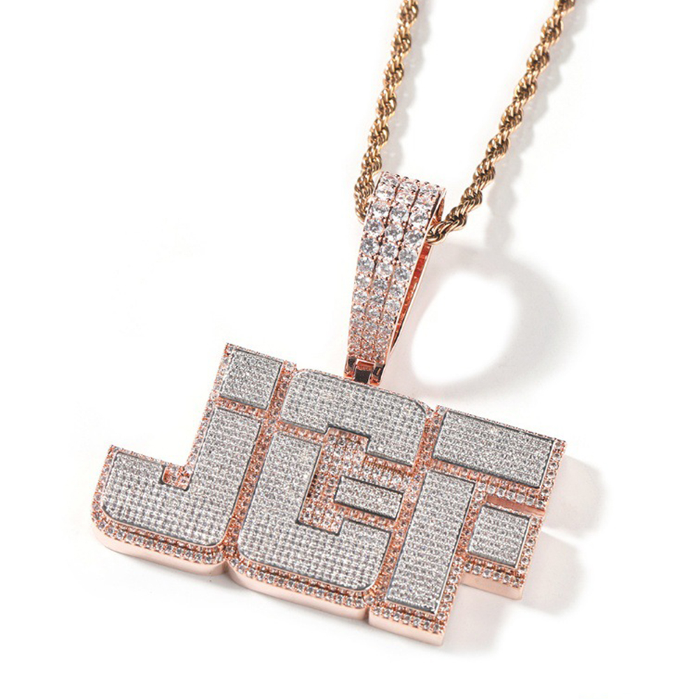 Hip Hop Custom Broken Font A-Z 26 Letters Pendant Necklaces Double Colors TopBling 5A Zircons Jewelry