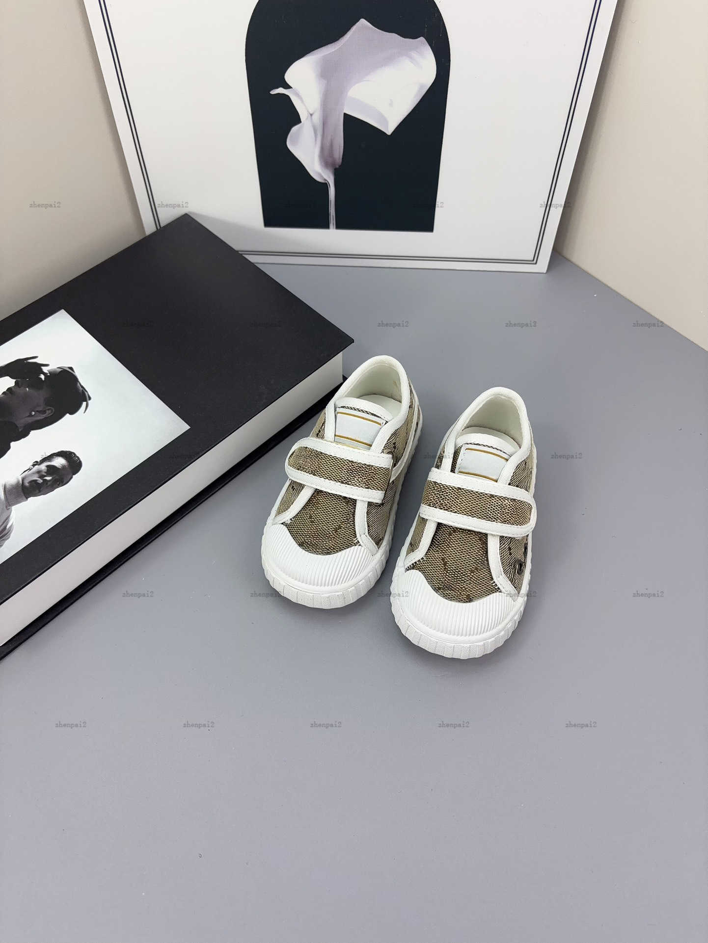 Luxury toddler shoes Multiple styles canvas baby girls shoes Size 20-25 Box Packaging designer Kids shoe Grid printing infant walking shoe