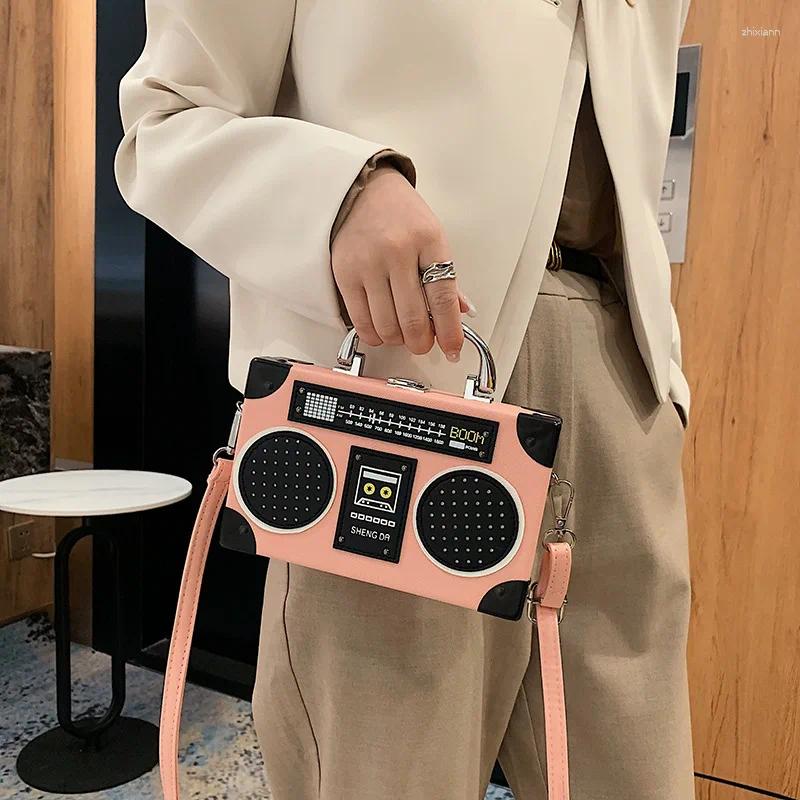 2025 NEW Shoulder Bags Fashion Radio Box Bag 2025 European And American Creative Personality Funny Retro Messenger Women zhanyishengli