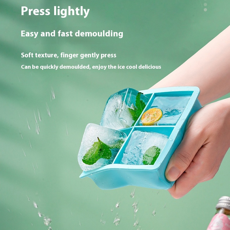 Square Silicone Ice Compartment Silicone Ice Mould Water Filled Porous Single Hole Silicone Ice Mould