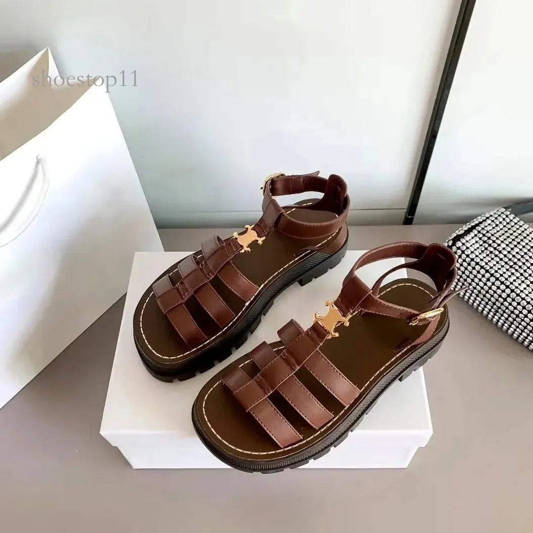 Women Slipper designer sneakers Sandal Tromphe Slide Calfskin Summer Flat Flip Flops