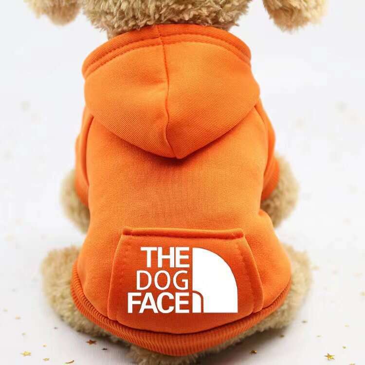 The Dog Face Hoodie Clothes Sweatshirt Warm Dog Sweater Dog Jacket Solid Color Dog Clothes Apparel with Hood Pet Clothes and Sweater Coat All in One