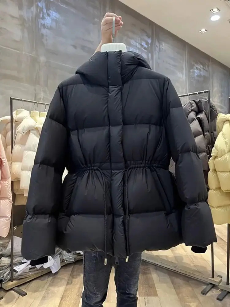 Gagarich Elegant Woman Black Cotton Jacket Warm Winter 2024 Feel Thick Coat Cotton Parkas Clothing 241231bj