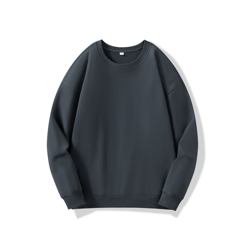 LU01014 Men's autumn round neck loose cotton jacket cotton top