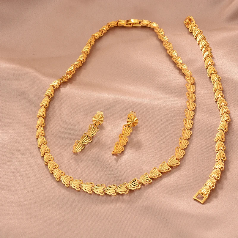 Ethiopian Gold Color Jewelry Sets for Women Men Trendy African Arabian Charm Party Wedding Jewelry Sets Gift 250102