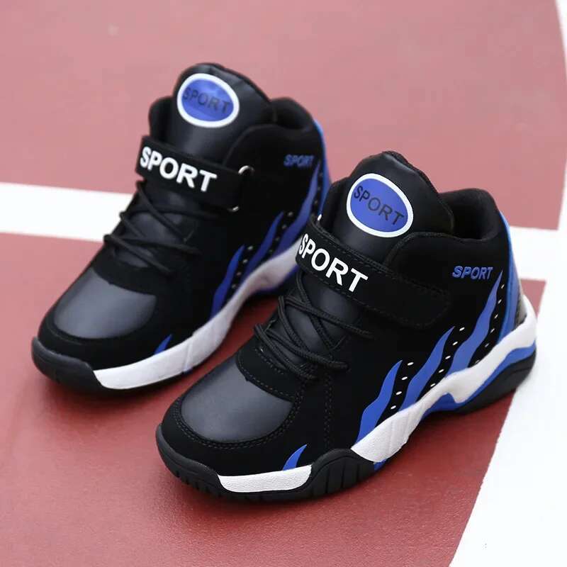 Warm Winter Kids Sport Boys C asual Sho es High Top Tennis Children's Plush Leather Run ning Sn ea kers for Girls New