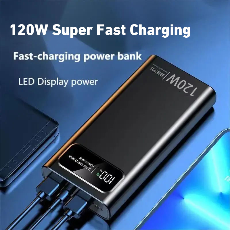 100000mAh Power Bank 120W Super Fast Charger Large Capacity Mobile Power Portable External Battery for iPhone Samsung 2025New