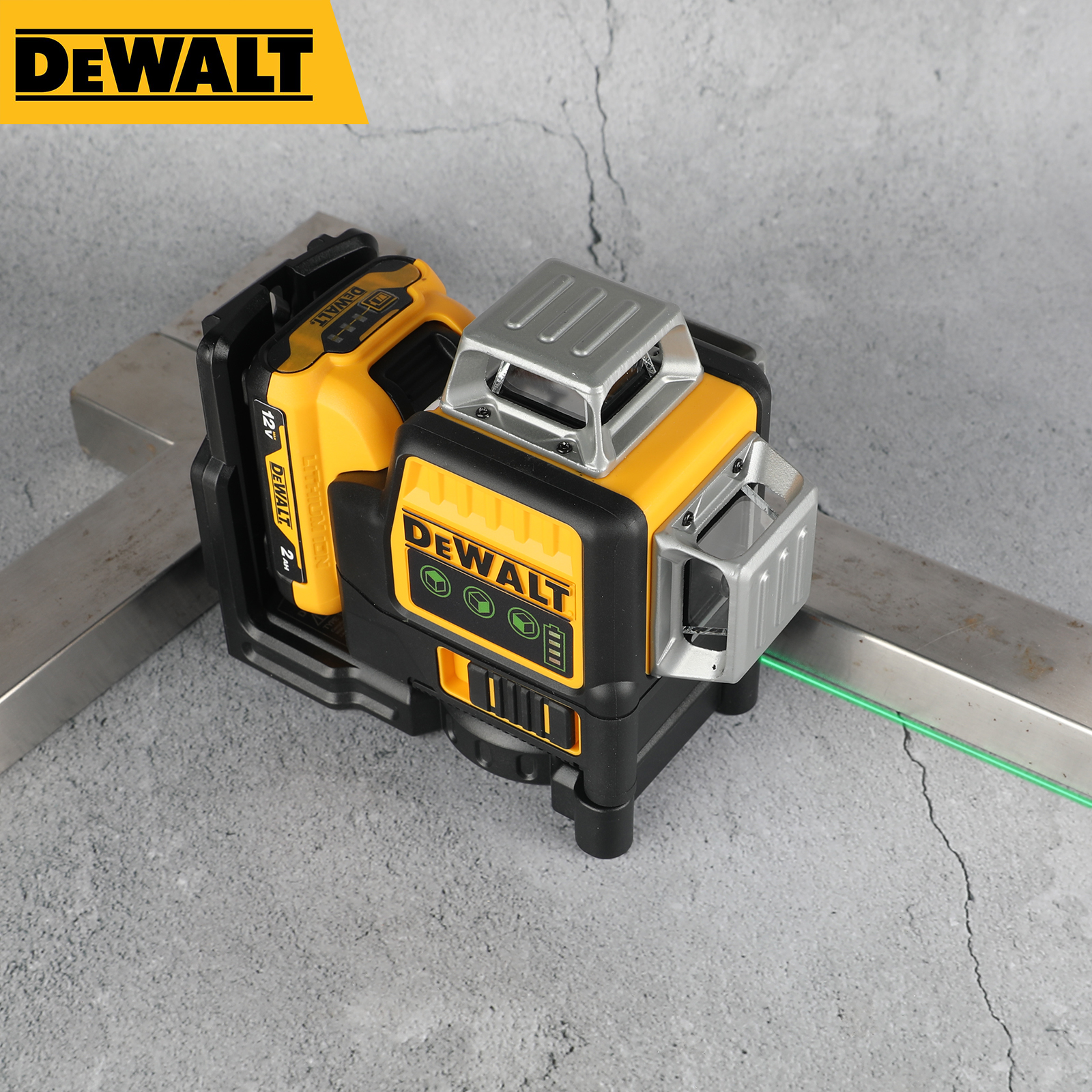 Dewalt DW089LG 3 SidesX360 Degree Vertical 12V Lithium Battery 12 Lines Laser Green Meter FOR Outdoor