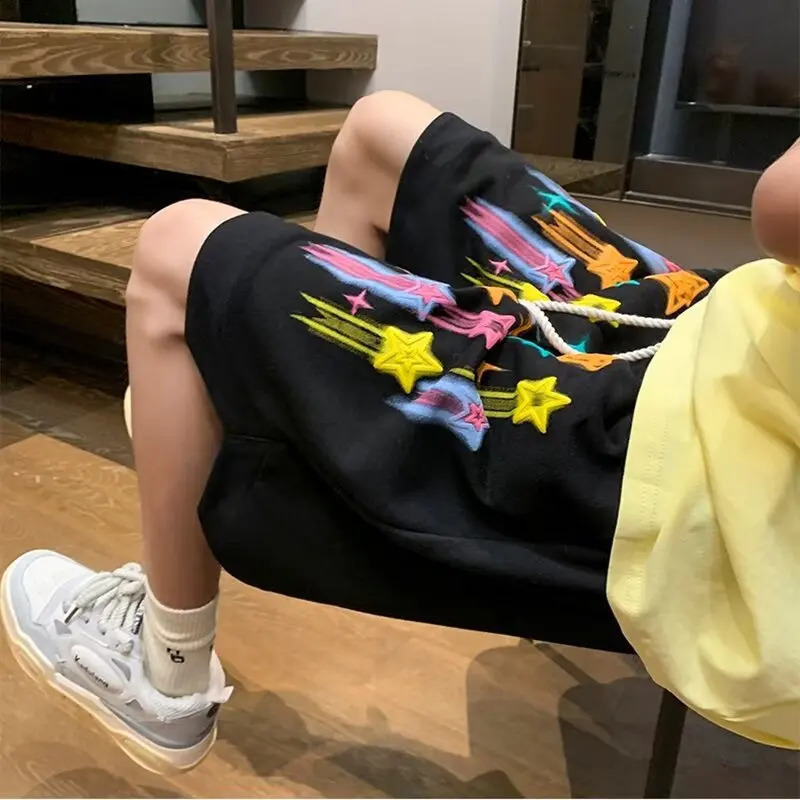 Mens summer running shorts casual jogging sports shorts printed with colorful brushed loose dry gym shorts pattern 241231