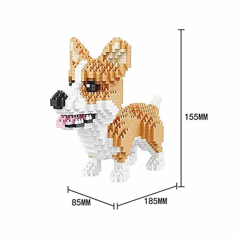 Free shipping Micro-Particle Building Blocks for Children Pet Dog and Cat Animal Assembly Model Ornaments DIY Educational Toys Teaching Gif