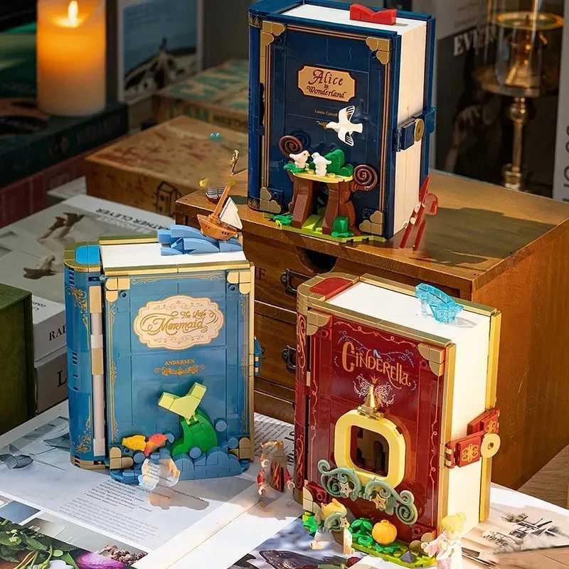 Dream Princess 3D Storybook Building Blocks Book Anime Movie MOC Building Blocks Toy Cute Fairy Tale Model Childrens Girl Birthday Gift W250102