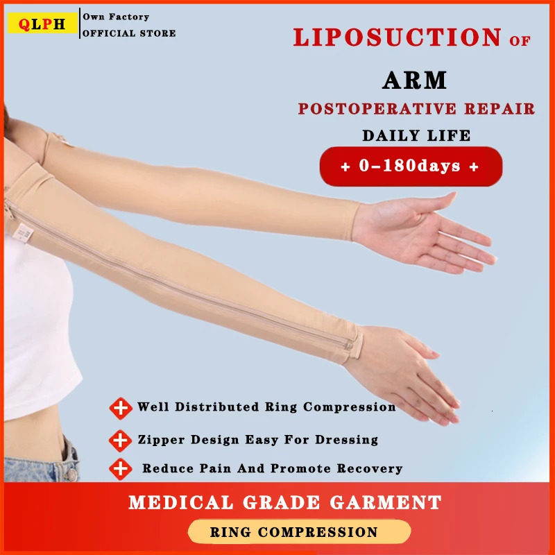 grade clothing elastic sleeve used for compression bandage of fatty surgery on the arm with zipper scar shaped fixed cover 250102