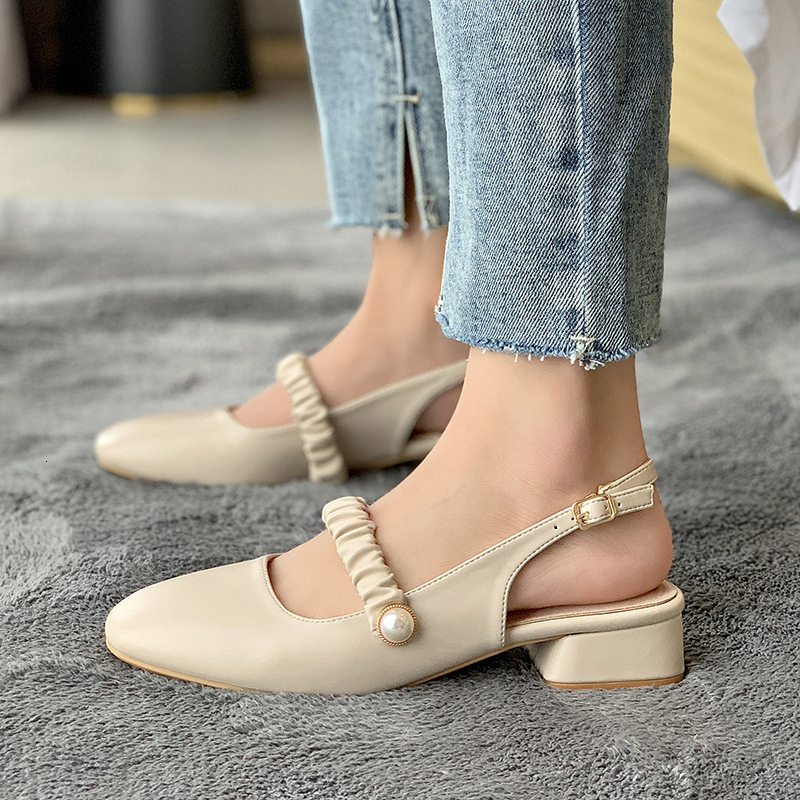 Ddmywed Summer Korean Thick Fairy Style Medium Heel With Back Air Mary Jane Women's Fashion Sandals Chinese Brand Shoes F0102-28 ddmythur