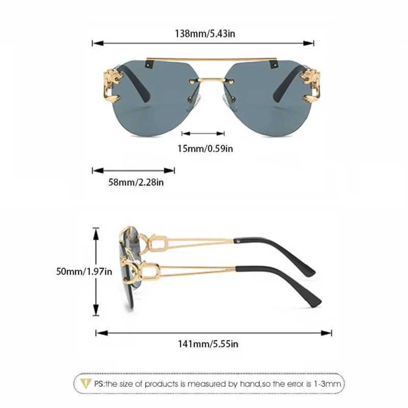 KAMMPT Vintage Riml Men Sunglasses Tren Pilot Gradient Outdoor Blue Shades Fashion Brand Women Sun Glasses for DrivingXJ250102