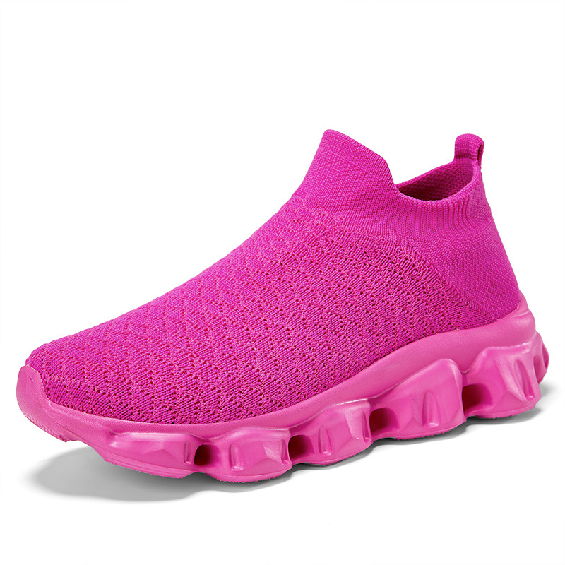 2025 Cross-border new men's shoes Breathable socks shoes flying woven sports shoes casual student walking women's shoes soft sole non-slip 3