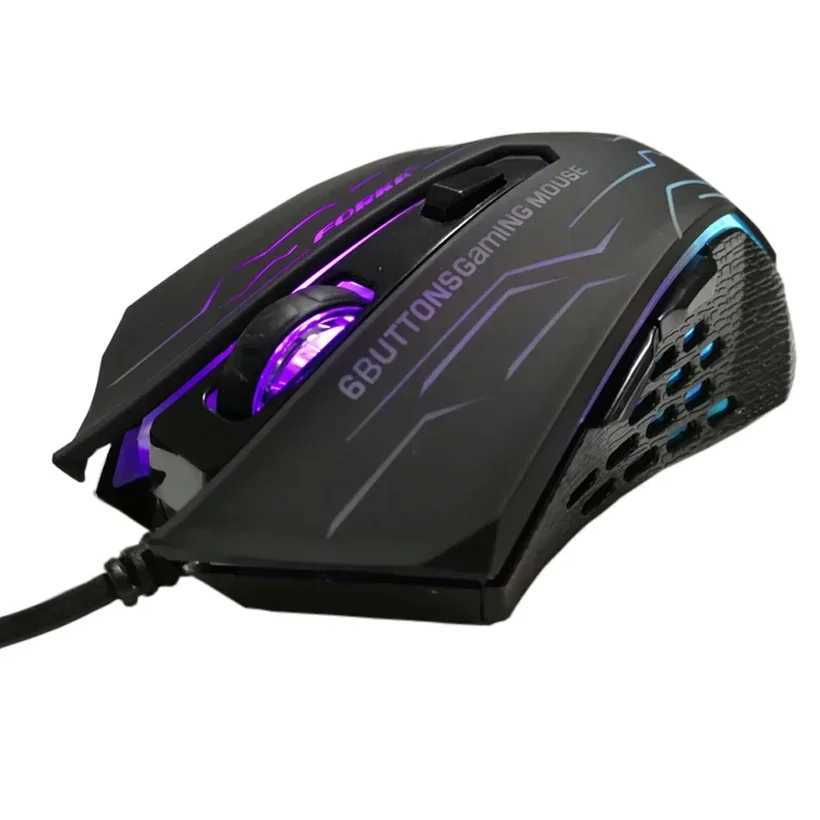New Arrival FORKA Silent Click USB Wired Gaming Mouse 6 Buttons 3200DPI Mute Optical Computer Mouse Gamer Mic for PC Laptop Gaming Mouse T250102