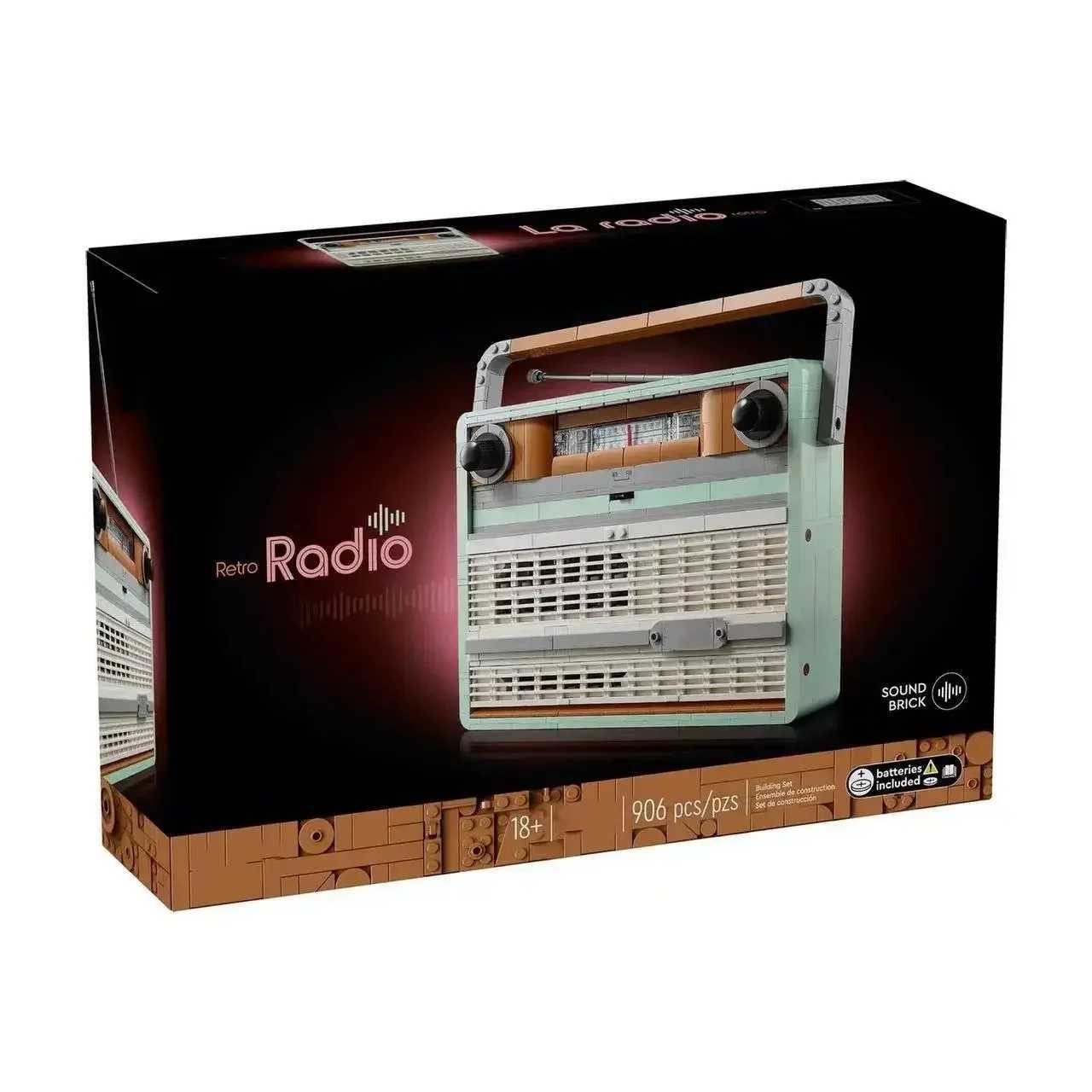 2024 New 10334 Retro Radio Model Building Blocks 1970s transistor Radio Music Home Decor Bricks Toy for Children Christmas GiftsXJ250102